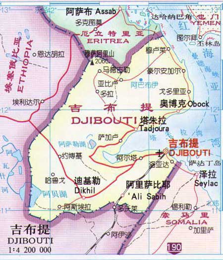 吉布提旅游地图