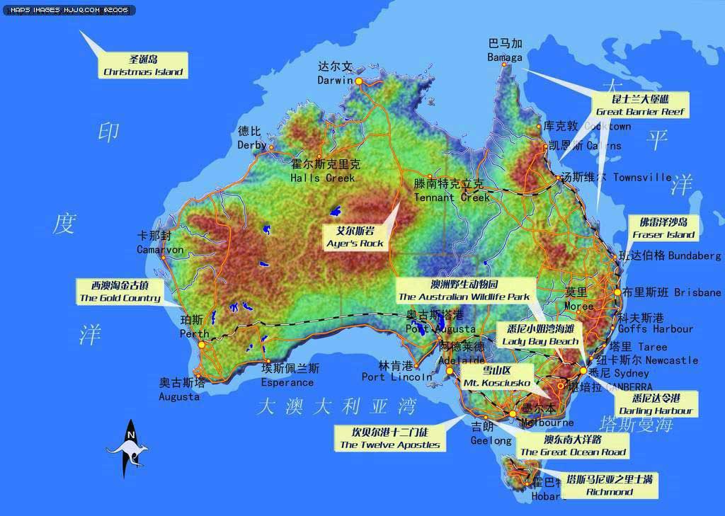 澳大利亚旅游地图-目的地指南图片