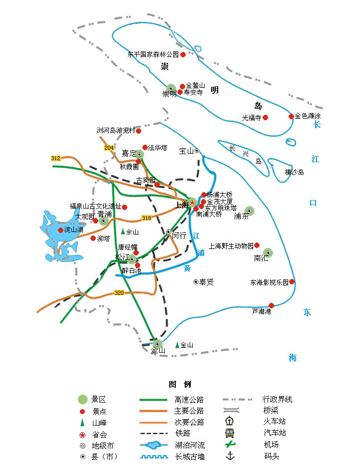 上海旅游地图