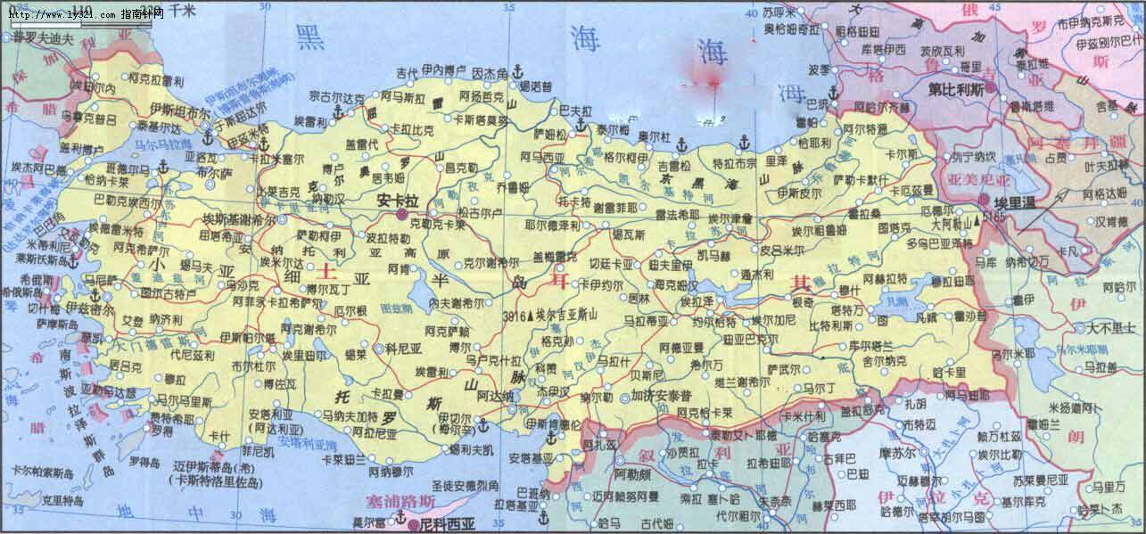 土耳其旅游地图