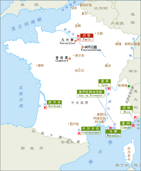 法国旅游地图-目的地指南,吾爱旅游网