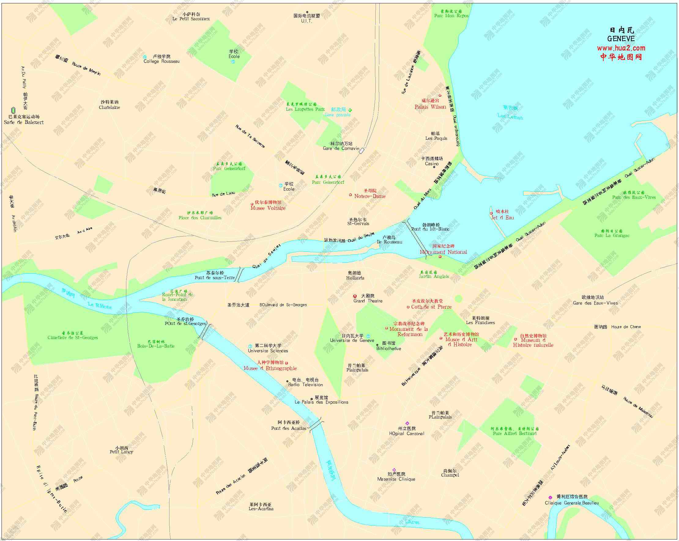 日内瓦旅游地图-目的地指南,吾爱旅游网5iucn.