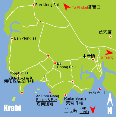 甲米旅游地图-目的地指南