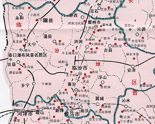 临汾旅游地图