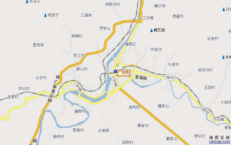 广元旅游地图-目的地指南