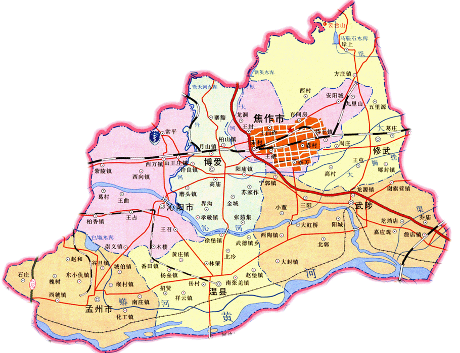 焦作旅游地图-目的地指南,吾爱旅游网
